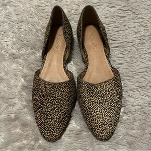 Madewell Marissa D’orsay Flats Dotted Calf Hair fur shoes Size 7